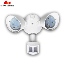 20W Dual-Head Motion-ativado Luz de segurança exterior LED com montagem na parede